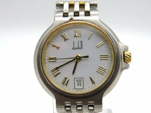 1円◆稼働◆ ダンヒル ホワイト クオーツ レディース 腕時計 コマ2 M52708