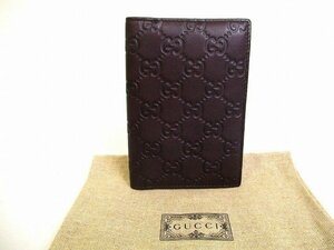 【未使用保管品】 グッチ GUCCI シマ GG レザー パスポートカバー IDカバー メンズ レディース