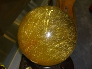 金線入水晶 丸玉 220ミリ丸（7寸）15.39kg