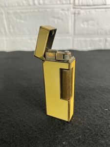 【FS0339】ダンヒル ガスライター　黄色 ゴールド ダンヒル ガスライター dunhill ローラー 喫煙具 Dunhill 喫煙グッズ ブラック 