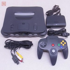 動作品 N64 ニンテンドウ64 本体 NUS-001 任天堂 Nintendo AC/AVケーブル付【20