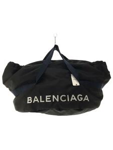 BALENCIAGA◆WHEEL BAG/ホイールボストンバッグ/ナイロン/BLK