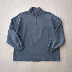 90s ヴィンテージ オールド ギャップ ハーフジップスウェット vintage old gap grey half zip sweatshirt 古着 