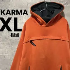 KARMA USA カルマ プルダウンパーカー XL相当 ポケット フード 綿