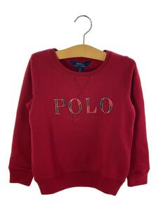 POLO RALPH LAUREN◆ロゴスウェット/US6/コットン/RED/無地