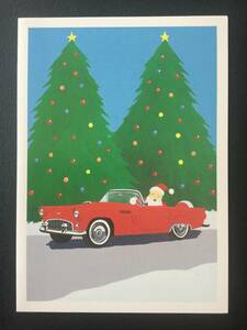 クリスマスカード　1956 Ford Thunderbird 同柄２枚セット