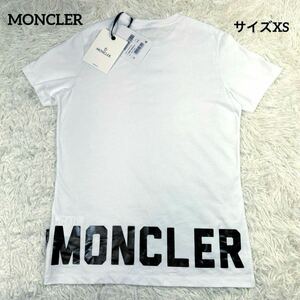 極美品 Tシャツ 半袖Tシャツ MONCLER モンクレール ホワイト 白 バックロゴプリント XSサイズ