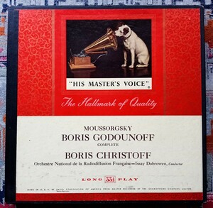 usLP4枚組 MOUSSORGSKY // 完全版 BOLIS GODOUNOFF 指揮 Issay.Dobrowen モノラル盤 1953年発売 英語解説冊子付き