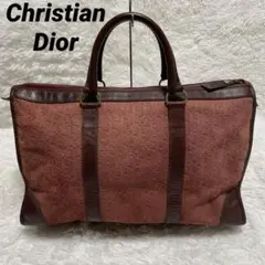 Christian Dior トロッター ミニボストンバッグ バーガンディ