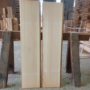 A-1504　 国産ひのき 　耳付板 　2枚セット　テーブル 　まな板　 看板 　一枚板　 桧　 檜　無垢材　 DIY