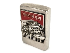 【動作保証】ZIPPO ジッポー Marlboro ADVENTURE TEAM マルボロ アドベンチャーチーム 90s メタル貼り ケース付き 中古 Y8743433