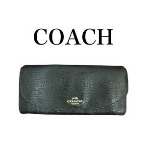 coach　コーチ　長財布　ブラック　クロスグレインレザー　F59949