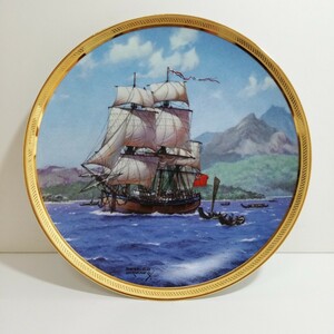 Franklin Mint Endeavour decorative plate フランクリンミント エンデバー号 帆船 飾り皿 絵皿 直径22.5cm First edition ビンテージ
