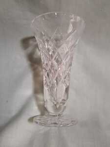 クリスタル一輪挿し　1950年代　イギリス　アンティーク フラワーベース 型ガラス　プレスガラス　花瓶　花器　53G77n1