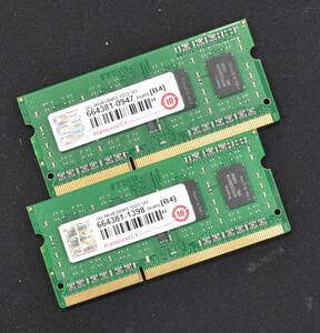 4GB (2GB 2枚組) PC3-10600S DDR3-1333 S.O.DIMM 204pin 1Rx8 ノートPC用メモリ 8chip Transcend トランセンド 2G 4G (管:SA3684 x3s