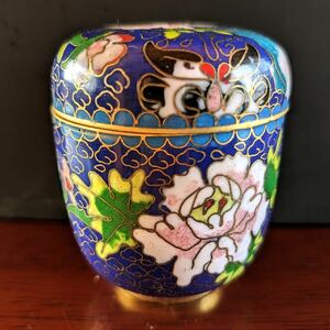 中国 七宝焼 茶入れ 茶道具 茶器 金彩 中国美術 伝統工芸
