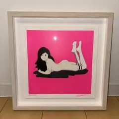 天野タケル Venus~pink ver~　オフセットプリント作品　白木額装