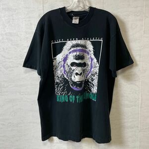 半袖 Tシャツ シングルステッチ　サイズXL 黒ブラック　ゴリラ　1993年　キンクオブザジャングル　ビンテージ　90S プリント ブラック 