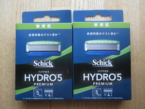 Schick シック【新パッケージ】 HYDRO5 ハイドロ5 プレミアム 【敏感肌用】 5枚刃 替刃4個入×（2個セット）