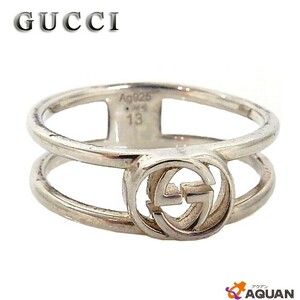 セール GUCCI グッチ インターロッキングG スリム オープン バンド 298036 リング ＃13 AG925 ロゴ アクセサリー aq1569