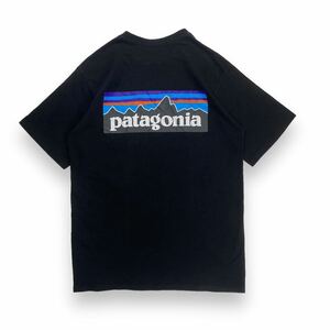 定番 patagonia パタゴニア ロゴ バックプリント 半袖 Tシャツ ブラック XS アウトドア