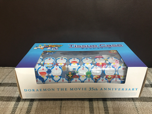 絶版品 新品 映画ドラえもん35周年記念 ティッシュケース カバー 35th DORAEMON THE MOVIE ANNIVERSARY クリアー 箱 ハード卓上 壁掛け