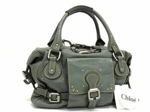 1円 ■美品■ Chloe クロエ パディントン レザー カデナ パドロック 南京錠 ハンドバッグ ショルダー レディース グリーン系 AX6747