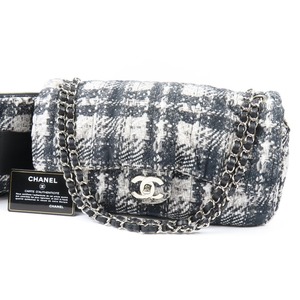 40926★1円スタート★CHANEL シャネル 新品同様美品 チェーンショルダーバッグ ツイードプリント ターンロック ココマーク ポーチ付き