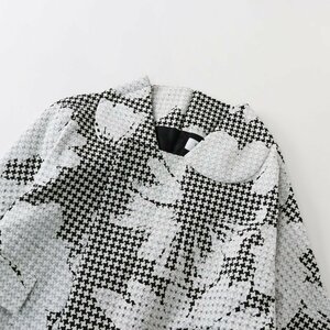 美品 2022AW コムコム コムデギャルソン COMME des GARCONS フラワープリント 二次元ジャケット XS/ホワイト 花柄【2400013643139】