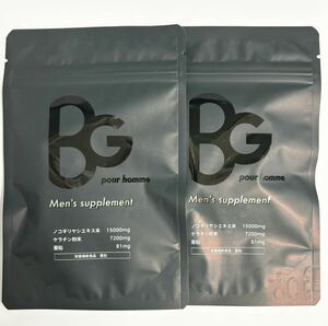 BG pour homme メンズ サプリメント 60粒 2袋 ノコギリヤシ 亜鉛 ケラチン