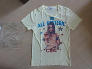 新品同様 HYSTERIC GLAMOUR THE ALL HYSTERIC GIRL 半袖Tシャツ クリーム色 Sサイズ 0204CT24