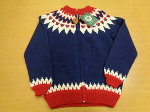 半額以下！ 定価 ¥54,000 CANADIAN SWEATER カナディアンセーター クルーネックZIPカウチンセーター ウール　ネイビー　Size40