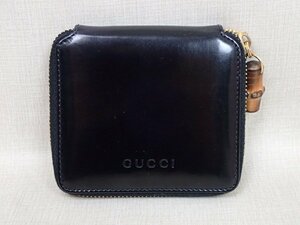 GUCCI/グッチ☆バンブー ロゴモチーフ 6連キーケース パテントレザー エナメル本革 ブラック 黒 033・2184・0806・0