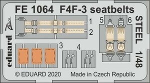 エデュアルド ズーム1/48 FE1064 F4F-3 Hellcat seatbelts for Hobby Boss kits