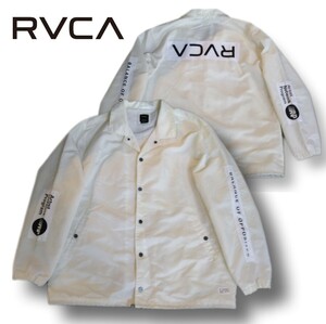 【極上品】【極美品】【大きいサイズ】RVCA　ルーカ　atmos　アトモス　ホワイト　パッチジャケット　コーチジャケット　希少品　完売品