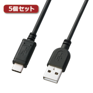 まとめ得 5個セット サンワサプライ USB2.0TypeC-Aケーブル KU-CA30KX5 x [2個] /l