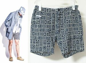 Engineered Garments エンジニアードガーメンツ Long Beach Short Tiki Cotton Jacquard ロング ビーチ ショーツ ショート パンツ M