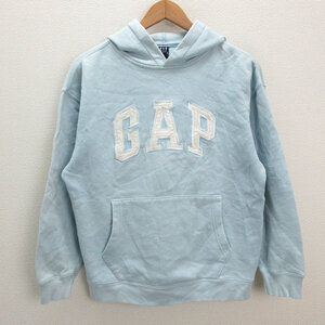 z■オールドギャップ/GAP　ロゴスエットプルオーバーパーカー 【XXL】水色/LADIES/43【中古】