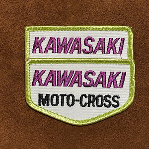 70s KAWASAKI MOTO-CROSS ヴィンテージ ワッペン 当時物本物 カワサキモトクロス 国産旧車 ビンテージ 刺繍パッチ デッドストック Vintage
