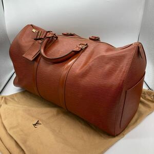 美品　保存袋付き　ルイヴィトン ボストンバッグ LOUIS VUITTON エピ キーポル50 ブラウン　M42968 旅行カバン　トラベルバッグ　大容量