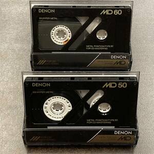 1965BT デノン MD 50 60分 メタル 2本 カセットテープ/Two DENON MD 50 60 Type IV Metal Position Audio Cassette