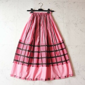 極美品★イッセイミヤケ ISSEY MIYAKE★きれい色ピンク プリーツギャザー ロングスカート size 2 ★PLEATS PLEASE