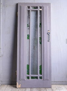 イギリス アンティーク ステンドグラス入り木製ドア 扉 建具 11430