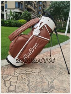 ★★★050 MALBON/キャディーバック ゴルフバッグ PU レザー,9型，4.0kg,スポーツゴルフバッグ