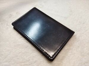 展示品 シェルコードバン カードケース 馬革 1円～ ホーウィン ブラック 名刺入 グレンフィールド HORWEEN SHELL CORDOVAN 無料匿名配送♪