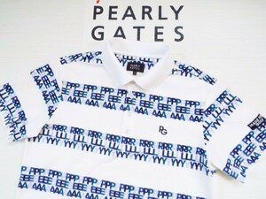 ★美品★PEARLY GATES パーリーゲイツ / PG89 ロゴボーダー ポロシャツ UVカット / サイズ６