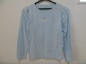 (42508)キッズ　女の子　Tシャツ　カットソー　長袖　ライトブルー　160㎝　USED