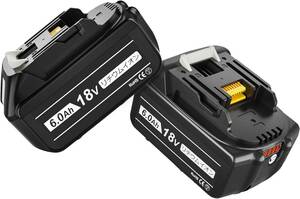ブラック VANKO 互換 マキタ 18v バッテリー BL1860B 6.0Ah大容量 2個セット マキタ互換バッテリー 18v