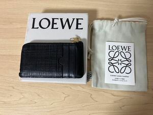 最終値下げ　ロエベ リネン カード コインケース loewe linen カーフレザー 化粧箱・タグ・化粧袋