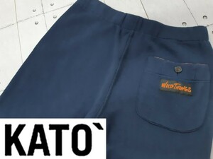 SALE！売り切り！L KATO` WILDTHINGS コラボ　スエット　パンツ　ネイビー　カトー　KATO ワイルドシングス　別注　イージーパンツ